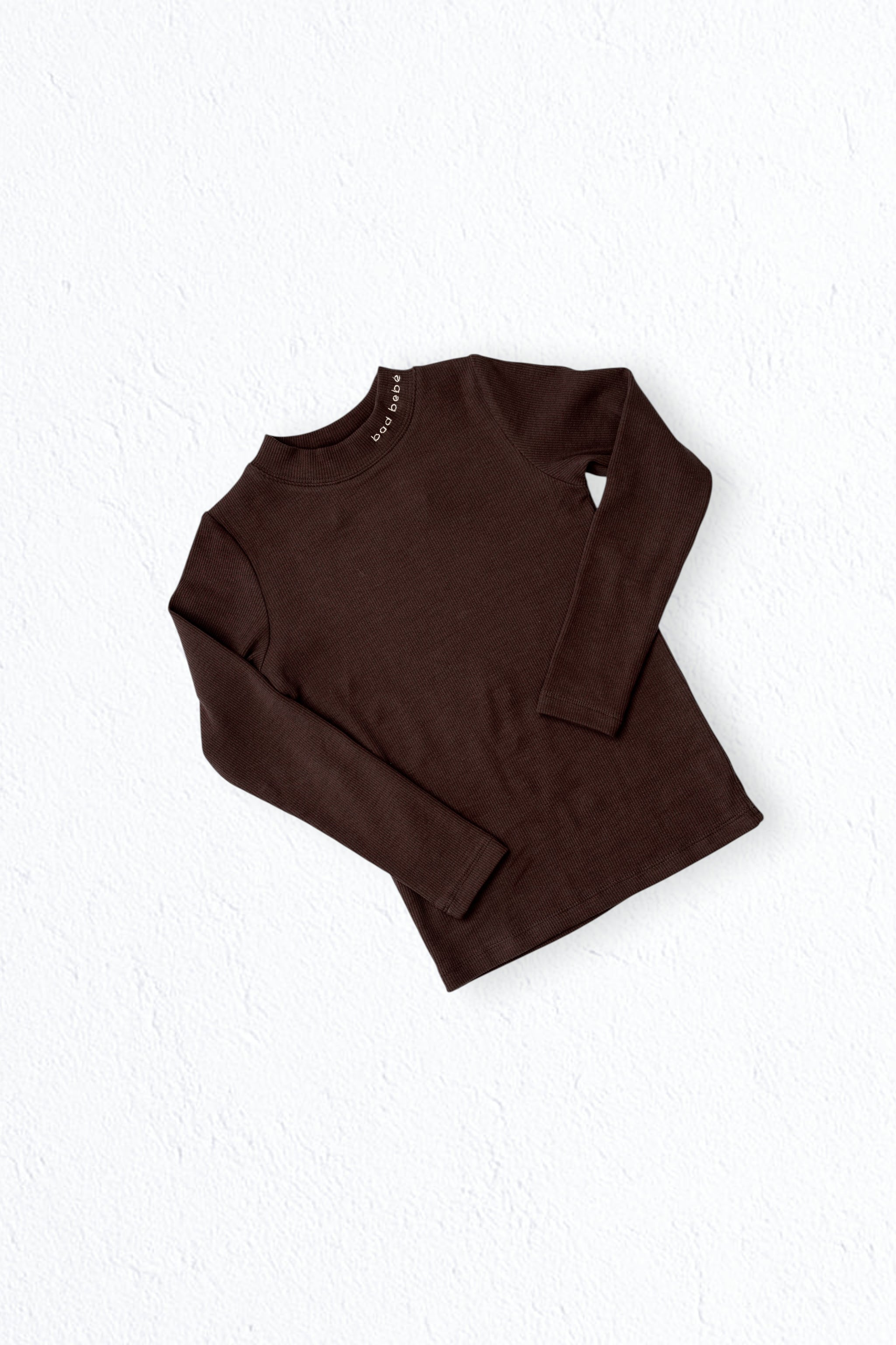 ON REPEAT RIB TURTLENECK - CHOCOLATE